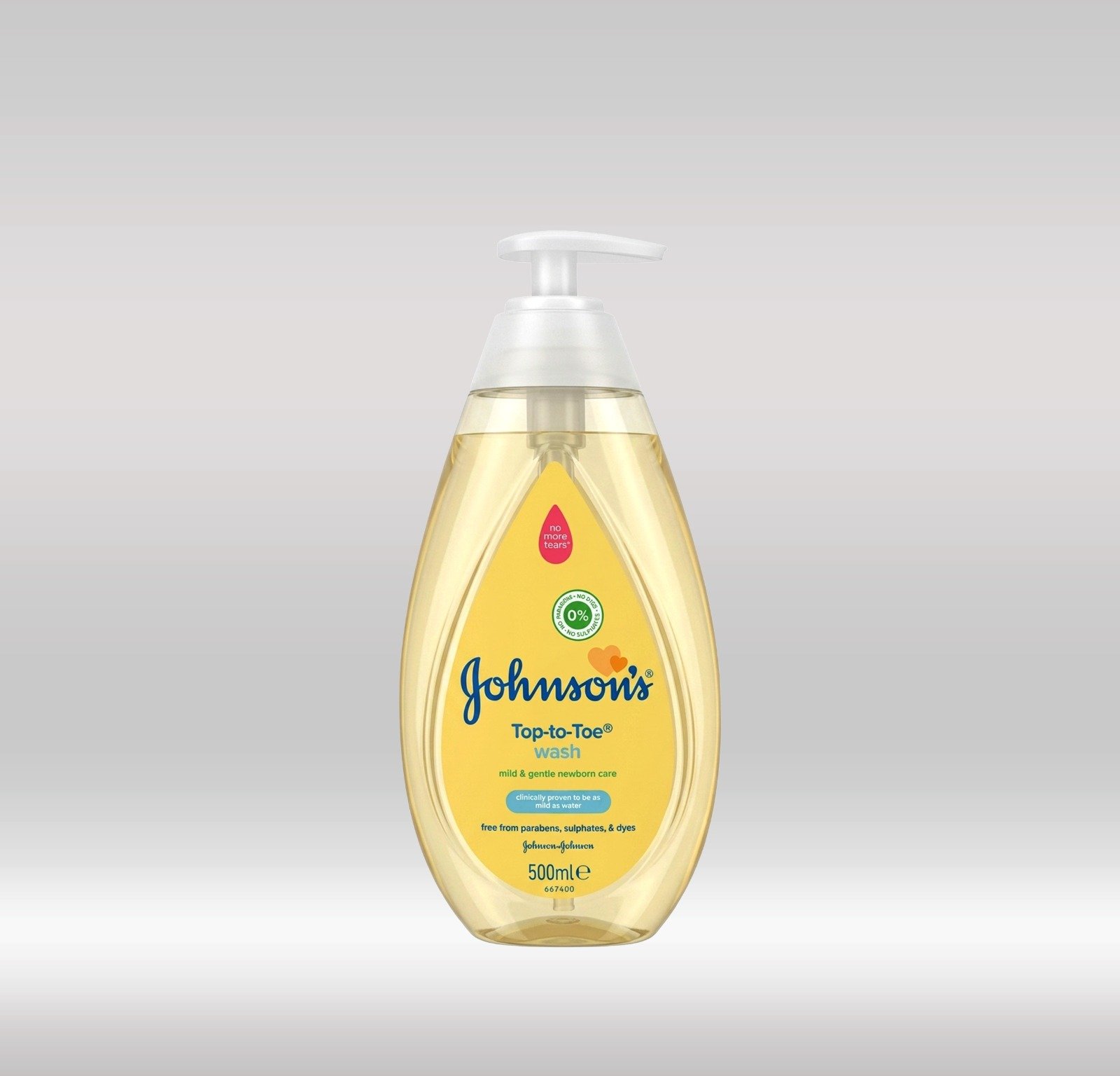 JOHNSON'S TOP TO TOE NEWBORN WASH 500ML 1X12