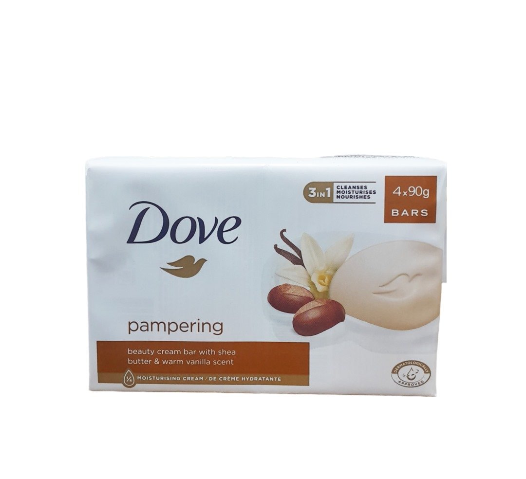 DOVE BAR SOAP 4X90G - KARITE/SHEA V./PAMPERING 1X6