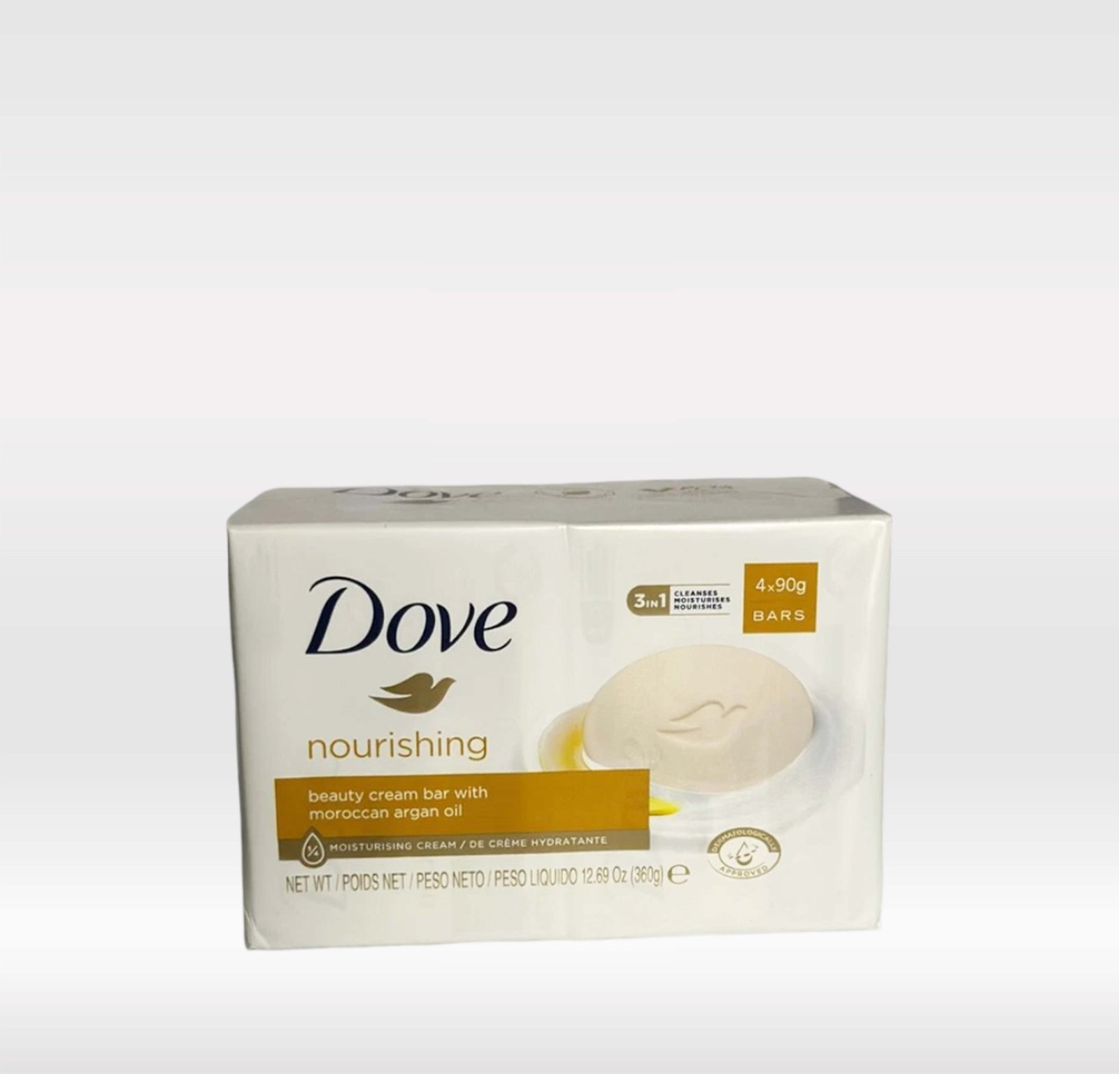 DOVE BAR SOAP 4X90G - NOURISHING/ARGAN OIL 1X12
