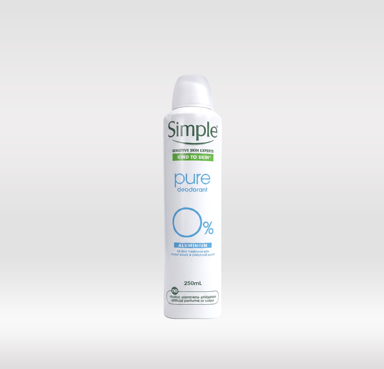 SIMPLE DEO SPRAY 250ML - PURE 1X24