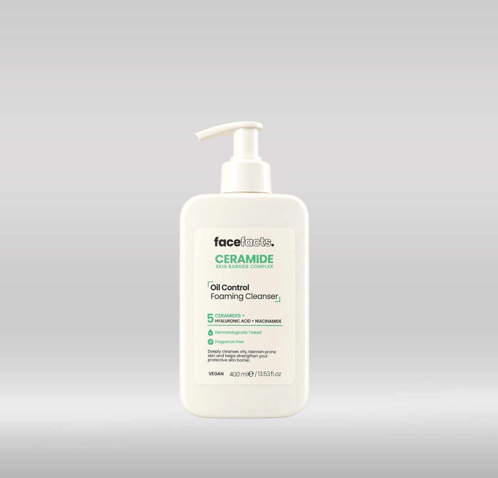 FACE FACTS CERAMIDE OIL CONTROL FOAMING CLEANSER 400ML 1X12
