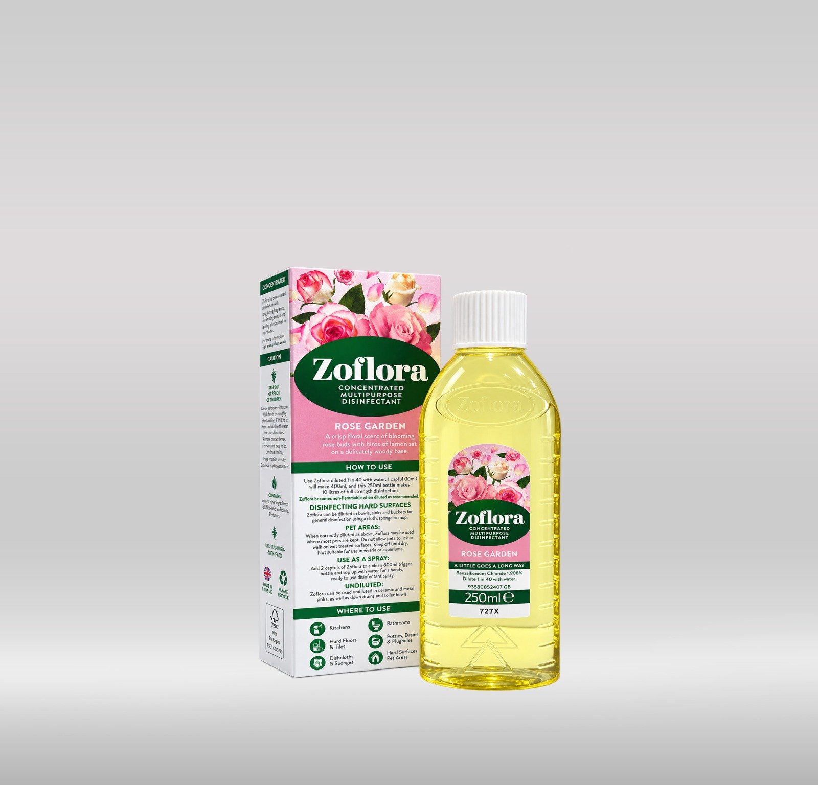 ZOFLORA ANTISEPTIC 250ML - ROSE GARDEN