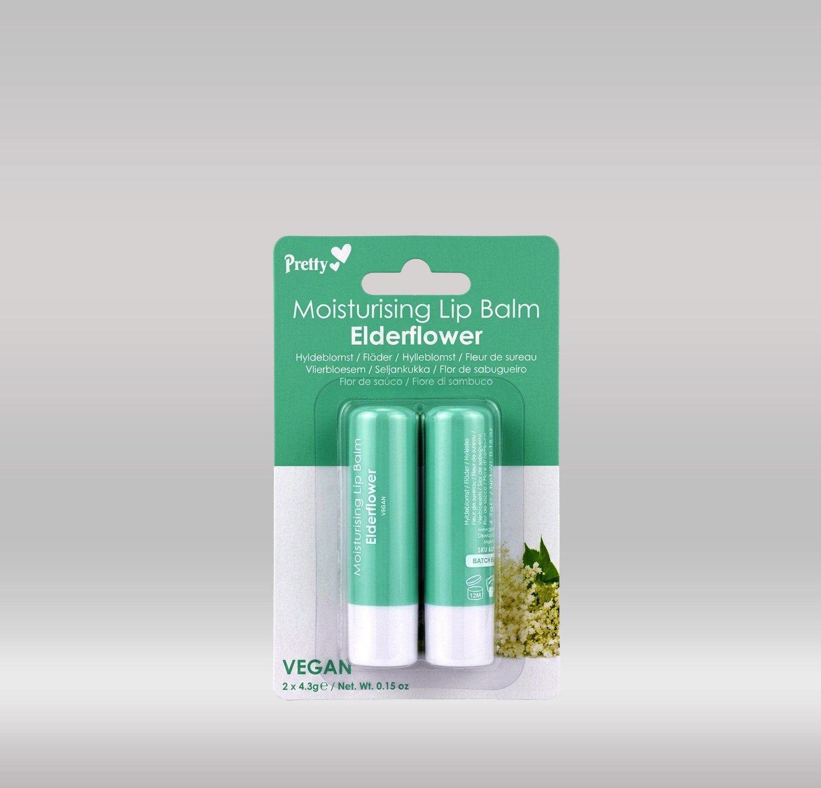 PRETTY LIP BALM ELDER FLOWER 2S 1X48