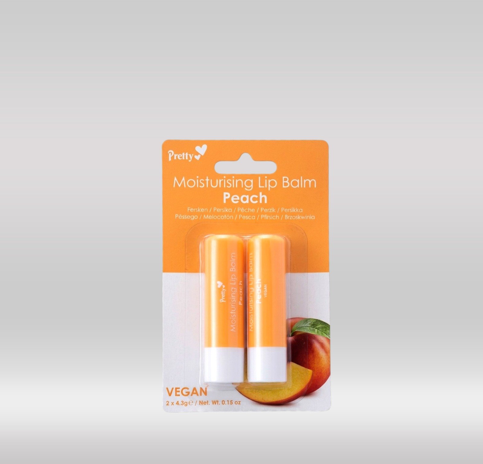 PRETTY LIP BALM PEACH 2S 1X48