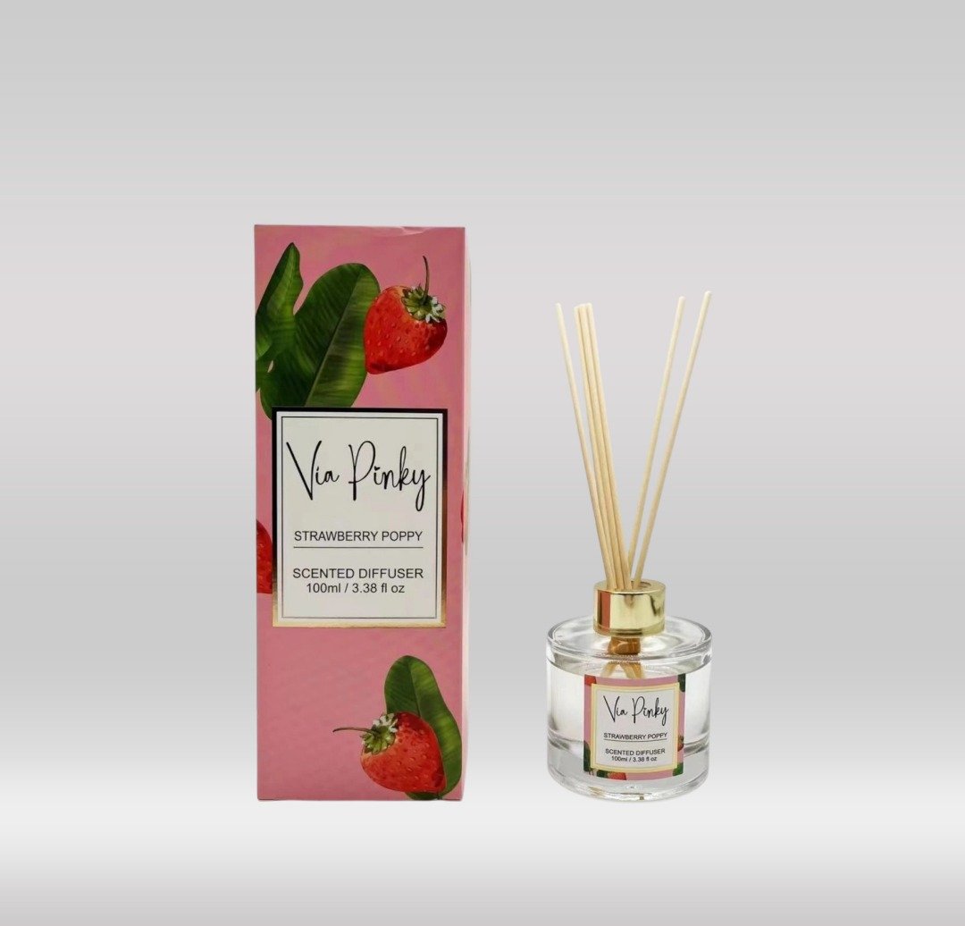 VIA PINKY REED DIFFUSER 100ML - STRAWBERRY POPPY 1X48